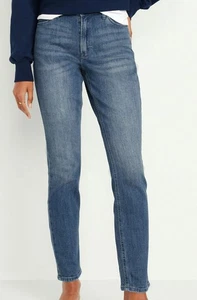 10 Tall Old Navy Womens WOW Medium Wash Denim High Rise Straight Jeans - Picture 1 of 7