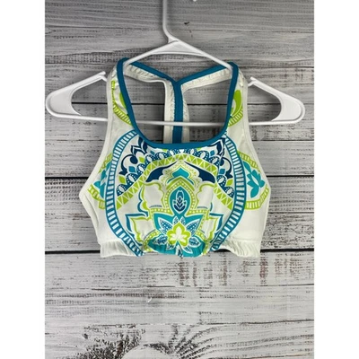 Top de bikini Athleta Truckee Tri listo para correr blanco cachemir pequeño natación activo Foto 1 de 4