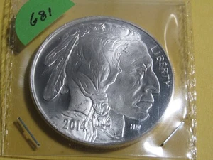 2014 - 1 oz Silver Round Buffalo Design .9999 Fine #681 Gem BU+++ - Picture 1 of 2