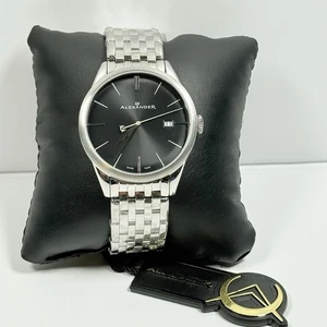 Alexander Heroic Sophisticate Black Dial Stainless Swiss Made Herrenuhr - Bild 1 von 6