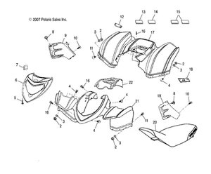 Polaris Side Panel, Right, Gloss Black, Phoenix, Genuine OEM Part 0452653-070 - Picture 1 of 1
