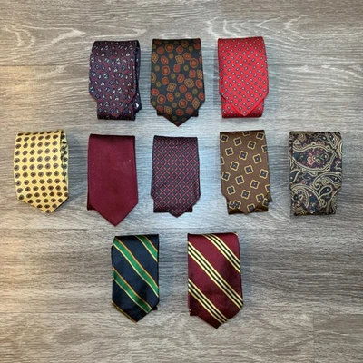 Lote de 10 corbatas de seda vintage Brooks Brothers Makers - cachemira y rayas Foto 1 de 4