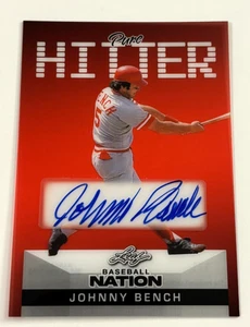 Johnny Bench 2025 Leaf Baseball Pure Hitter Red Acetate AUTO Autogrammkarte 1/1 - Bild 1 von 2