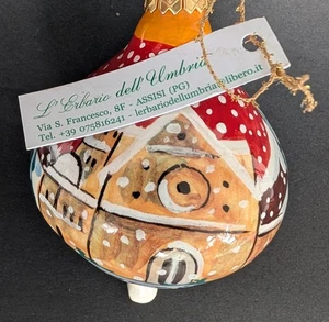 Assisi Italy Basilica Of San Francesco Christmas Teardrop Hand Painted Ceramic - Picture 1 of 15