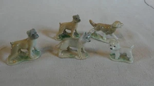 Vintage Wade Whimsies 5 x Small Dogs Westie West Highland Terrier Boxer Puppies - Picture 1 of 8