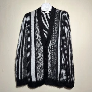 SAINT LAURENT PARIS Cardigan Skate Patchwork Jungle Safari Knit Small - Picture 1 of 10
