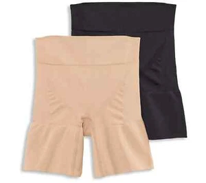Jockey Womens Set of 2 Slimmers Breathe Mid Length Short Light/Black XX-Large Sz - Picture 1 of 1