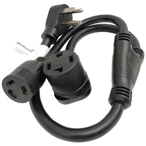 Parkworld 64316 Splitter Cord NEMA 14-30P to L6-30R and 14-30R, 3 Feet - Picture 1 of 3