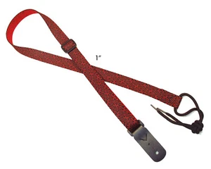 Legacystraps 1" Mandolin Strap Ukulele Strap *CLOSEOUT* Red Basket weave - Picture 1 of 2