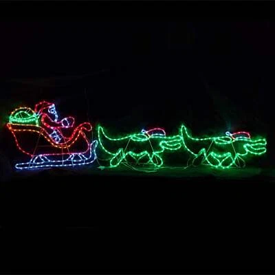 Christmas LED Motif Animated Down Under Santa Sleigh Crocs 250x60cm Outdoor Ligh - image 1 of 2