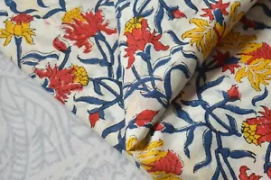 Fabric Hand Block Cotton Running Fabric Print_825 Indian Fabric Craft 5 Yard - Picture 1 of 14
