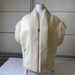 BUBISH Poppy Faux Leather Vest Women's Size Small Ivory - Picture 1 of 6