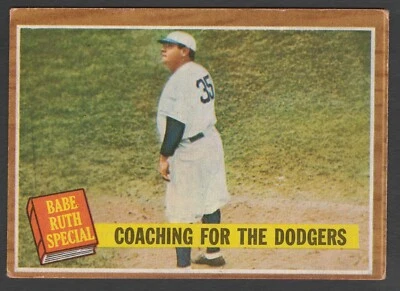 Babe Ruth 1962 Topps Coaching for the Dodgers #142 (VG) crease 🔥 - Image 1 of 2