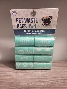 dog poop bags 16 rolls 240 bags extra heavy duty - Picture 1 of 3