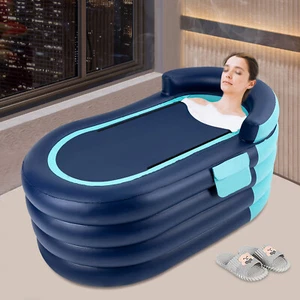 1.4m Inflatable Adult Bathtub PVC Portable Spa Warm Blow Up Foldable Bath Tub - Picture 1 of 23