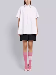 THOM BROWNE SHORT-SLEEVE OXFORD SHIRT DRESS SIZE 38 NWT PINK - Picture 1 of 9