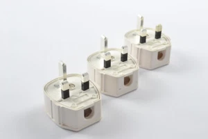 SILVER PLATED MK TOUGHPLUG (WHITE) WITH SILVER PLATED FUSE - PACK OF 3 PLUGS - Picture 1 of 1