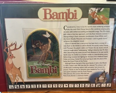 Parche Willabee & Ward 1942 Bambi Disney con tarjeta de montaje Foto 1 de 4