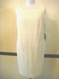 NWT Women's Adrianna Papell Sleeveless Lace Dress CREAM PLUS SIZE Size 16W - Picture 1 of 12