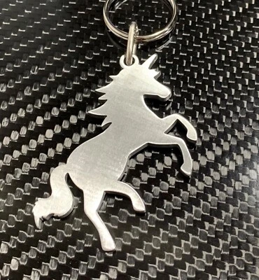 UNICORN Keyring Keychain Key Fob Stainless Steel Magic Horse Gift - Image 1 of 2