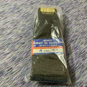 Vintage 4 PRs. Herren Stretch Socken 1. in Qualität Hergestellt in den USA Passform Schuhe 10-13 Neu aus altem Lagerbestand - Bild 1 von 2