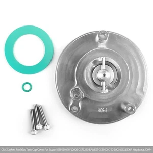 CNC Keyless Fuel Gas Tank Cap Fits for Suzuki GSXR GSR 600/750 GSXR 1000 2003-18 - Picture 1 of 6