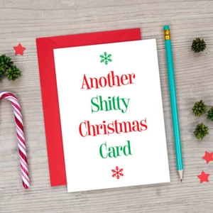 Otra tarjeta de Navidad mierda - tarjetas de Navidad groseras divertidas ofensivas extravagantes - Imagen 1 de 7