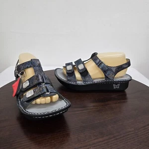 Sandalias de cuero Alegria para mujer EE. UU. 9 UE 39 azul multi serpiente pedrería gancho lazo - Imagen 1 de 21