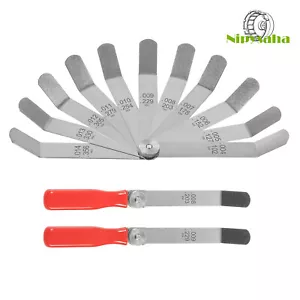 A308 Offset Valve Tappet Gauge Set 11-Blade Feeler Gauge with Two Red Handles - Picture 1 of 10