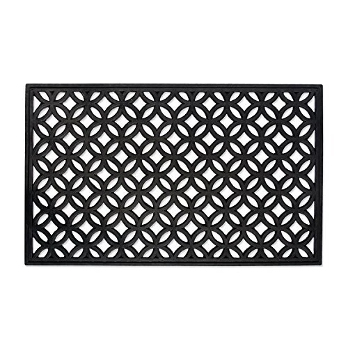 Dii Indoor Outdoor Rubber Easy Clean Entry Way Welcome 18x30" Lattice