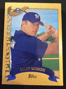 BRAD NELSON Milwaukee Brewers 2002 Topps Traded Gold #T190 Rookie RC #1511/2002