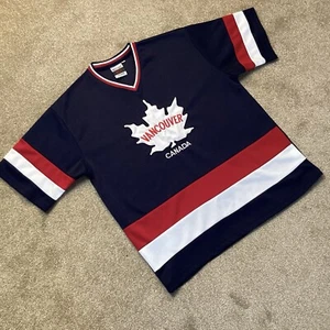 West Coast Vancouver Canada Oversized Navy V-Neck Polyester T-Shirt Small - Picture 1 of 3