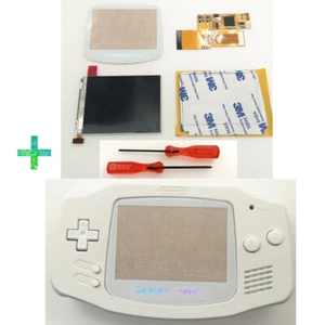GBA IPS V2 Backlight Screen mod For Game Boy Advance w/ Pre-cut Pure White shell - Picture 1 of 11