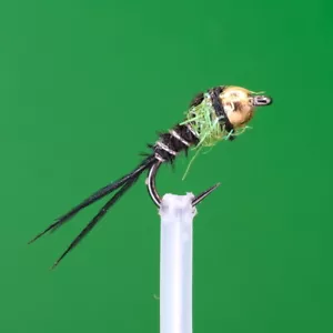 Set 3 or 6 Black Pheasant Tail Fly Fishing Barbless Euro Nymphing Trout Flies - Picture 1 of 7