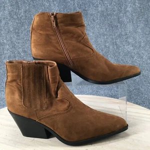 XOXO Boots Womens 12 M Evie Ankle Fashion Western Cowboy X0223720 Brown Fabric - Picture 1 of 18