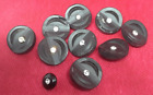 Lot Of 9 Vintage 1" Black Resin Sculpted Buttons With Rhinestone Centers