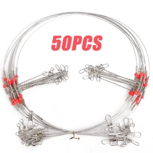 50pcs/pack High Low Rigs Porgy Scup Fishing 2 arms Wire Leader Stainless Steel - Picture 1 of 7