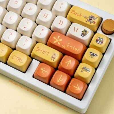 Yellow SpongeBob SquarePants PBT Keycaps set for Cherry MX Mechanical Keyboards - Image 1 of 4