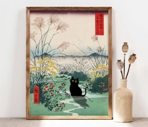 Black Cat Otsuki Plain in Kai Province Poster, Hiroshige Artwork - Picture 1 of 4