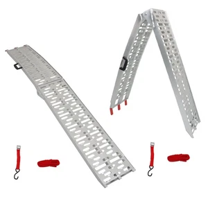 ATV UTV 2pcs 7.5' Aluminum Folding Loading Ramps For Truck Motorcycle Lawn Mower - Picture 1 of 10