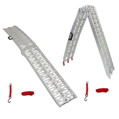 ATV UTV 2pcs 7.5' Aluminum Folding Loading Ramps For Truck Motorcycle Lawn Mower - Image 1 of 4