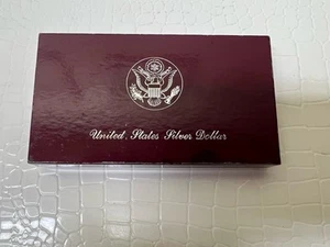 1983-S 1984-S Olympic Silver Dollar 2 Coin Proof Set 90% Silver Set In Mint Box - Picture 1 of 3