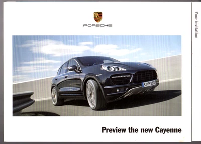Porsche Cayenne Preview Event 2010 mercado del Reino Unido folleto de ventas desplegable  Foto 1 de 2
