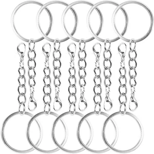 100Pcs Metal Key Chain Metal Key Ring with Chain Metal Keyring Key Holder Key - Picture 1 of 12