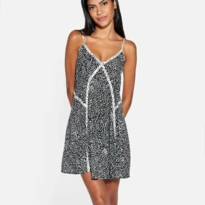 Hurley Black Ivory Sundress L Festival Beach Vacation Boho Casual Coastal NEW  - Image 1 of 4