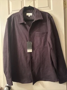 New Marks & Spencer Eggplant Wool Button Up Shirt Men’s Large Gorgeous Color - Picture 1 of 6