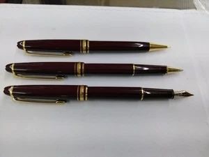 Montblanc Meisterstuck Set Fountain Pen Rollerball Mechanical Burgundy Bordeaux - Picture 1 of 3