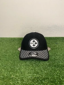 Pittsburgh Steelers hat cap fitted medium M/L black silver New Era 39thirty mens - Picture 1 of 11