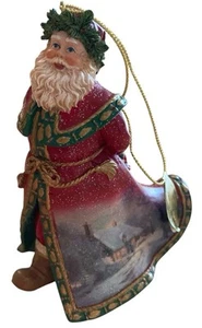 Thomas Kincade Vecchio Mondo Babbo Natale Cimelio Ornamento Ashton Drake 2004 Moonlight Ctg - Foto 1 di 11