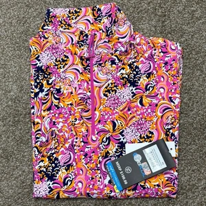 Ibkul Womens 1/4 Zip Pullover Top XS Hot Pink Golf Tennis Vented Activewear New - Picture 1 of 10